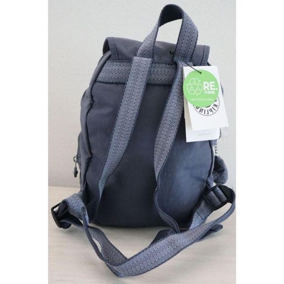 Kipling K19307 0LN Women's Sz Small Foggy Gray Lovebug Backpack $109 - Picture 2 of 13